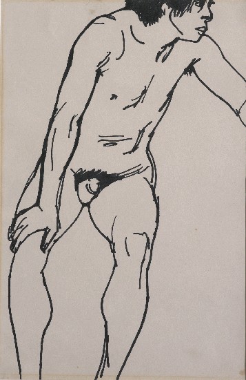 人體裸男的焦點圖
