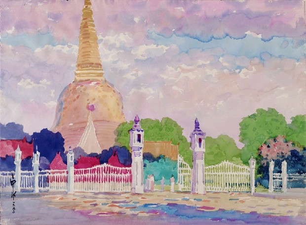 曼谷佛寺的焦點圖