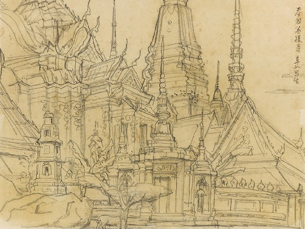 泰國菩提寺的焦點圖