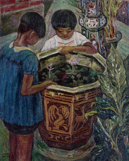 藏品:兩姐妹與金魚缸的(1)張圖片