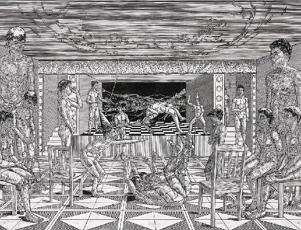藏品:16個室內人物與考卡省風景舞台之作的(1)張圖片
