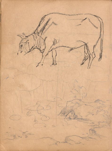 藏品:牛、植物、人物、動物、風景等寫生集009的(4)張圖片