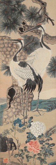 藏品:Pine and Cranes (quadriptych)的(3)張圖片