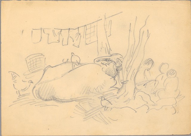 藏品:(1) Buffalos Reclining and Sitting Outdoors; (2) Drying Laundry Outdoors的(3)張圖片