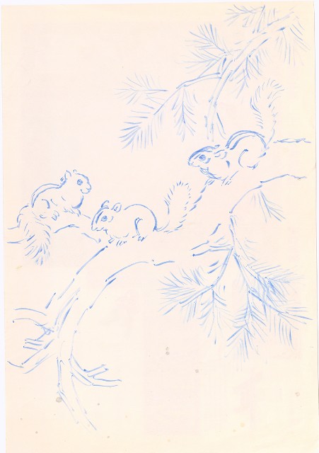 藏品:三松鼠於松樹上的(1)張圖片