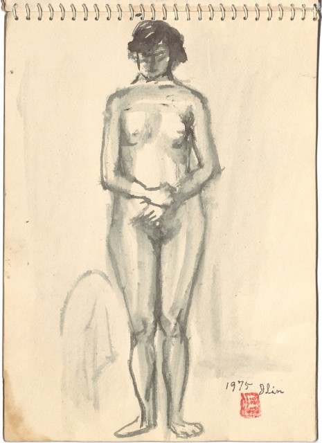 藏品:藝專 裸女、河邊速寫的(5)張圖片
